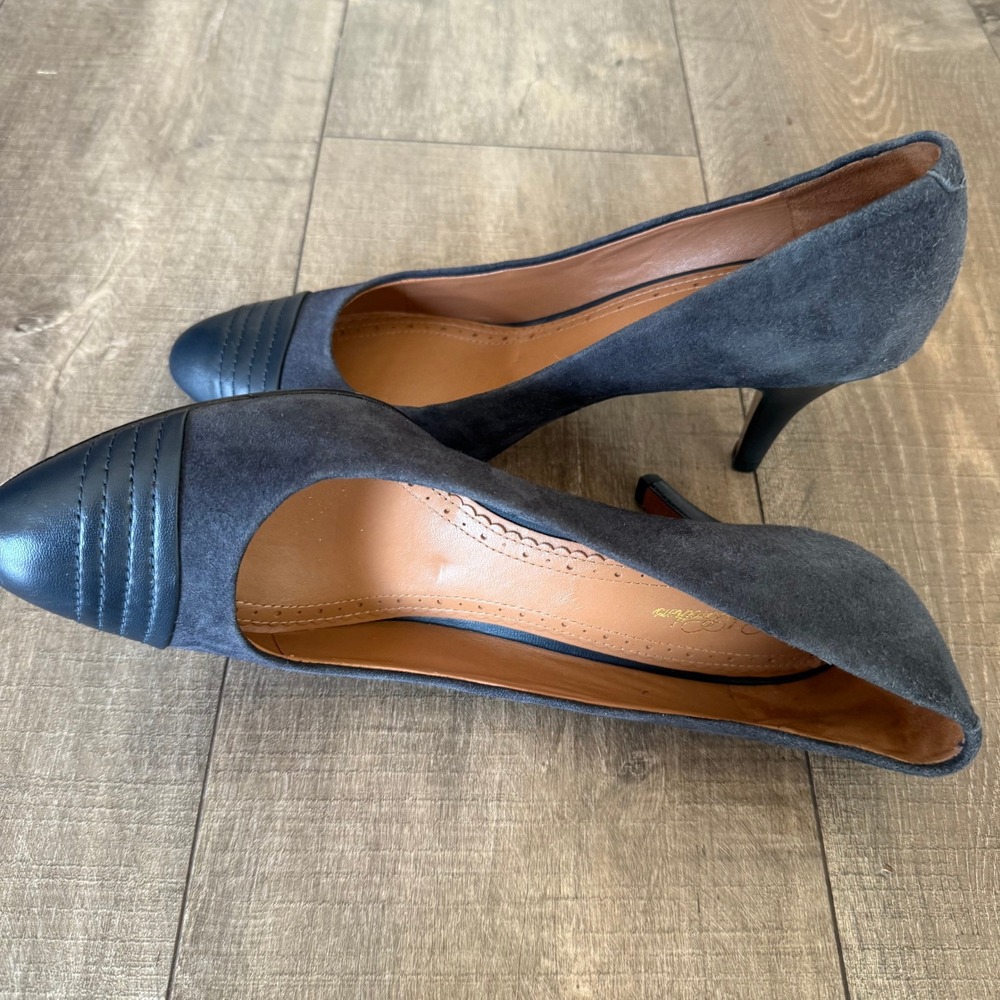 Brooks Brothers Suede Leather Cap Toe Pumps Classic Heels Size 10‎ Career Formal